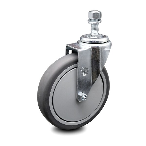 6 Inch Thermoplastic Rubber Wheel Swivel 12mm Threaded Stem Caster SCC